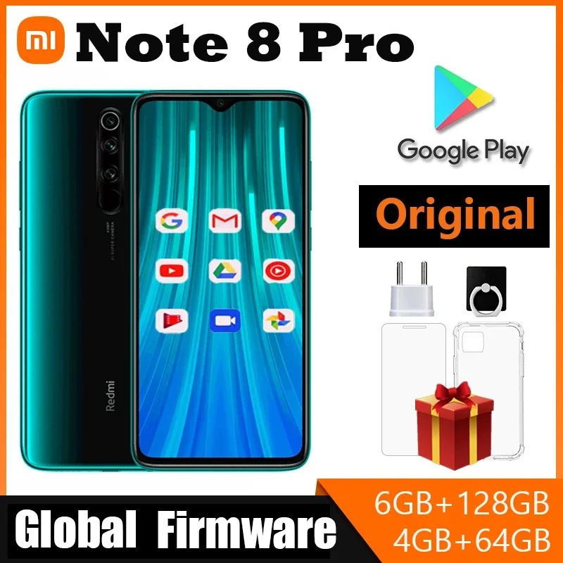 Xiaomi Redmi Note 8 Pro smartphone Global ROM Smartphone Helio G90T 4500mAh 64MP 6G+128G 8+128G used phone - Rios Future Shop
