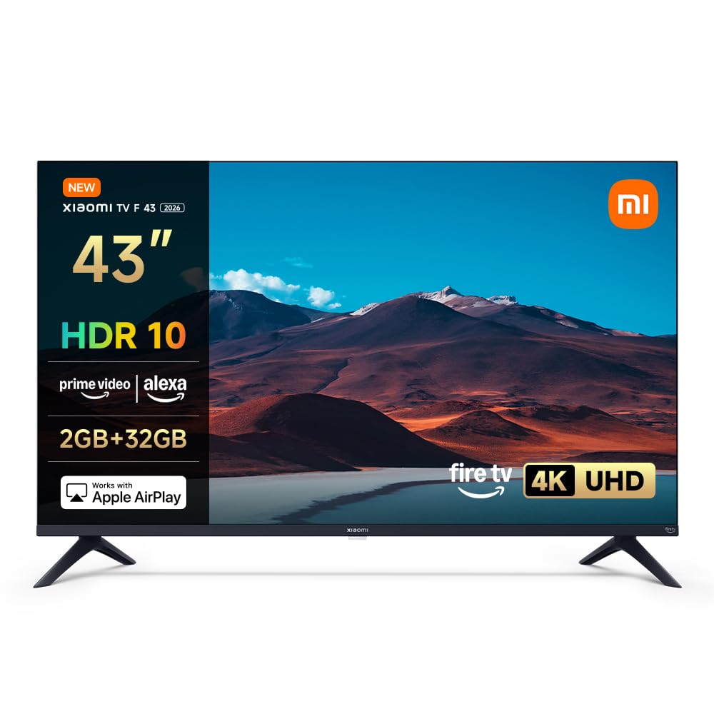 XIAOMI TV F 65, 65 Pulgadas (165 cm), 4K UHD, Smart TV, Fire TV, Control por Voz Alexa, HDR10, MEMC, Modo Game Boost 120Hz,2GB+32GB, Compatible con Apple AirPlay, 2025