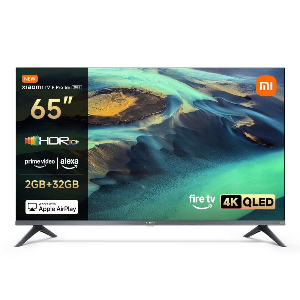 XIAOMI TV F 65, 65 Pulgadas (165 cm), 4K UHD, Smart TV, Fire TV, Control por Voz Alexa, HDR10, MEMC, Modo Game Boost 120Hz,2GB+32GB, Compatible con Apple AirPlay, 2025