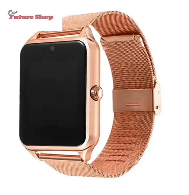 Z60 com pulseira de metal relógio inteligente e com câmera android - Rios Future Shop